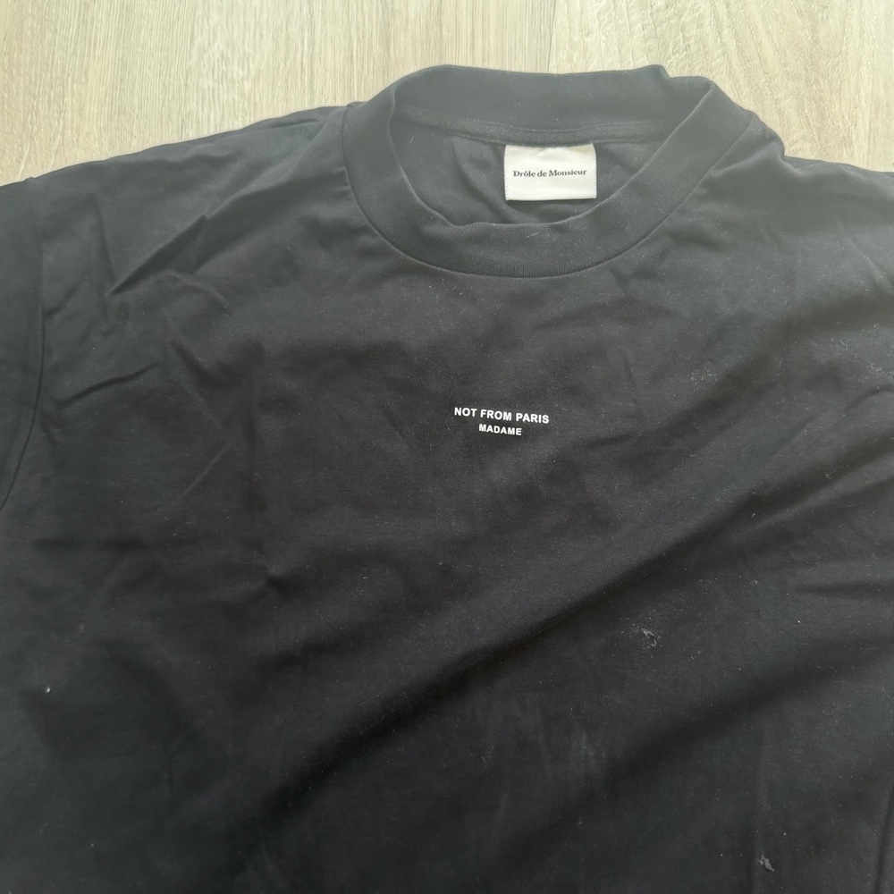 Black 'Not From Paris Madame' Crewneck T-Shirt